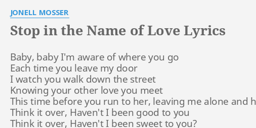 jonell mosser stop in the name of love lyrics