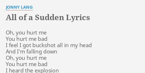 all of the sudden lyrics eyji