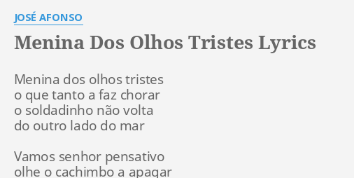 ser tão/sertão: A MENINA DOS OLHOS TRISTES