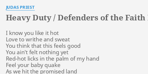 lyrics heavy duty judas priest