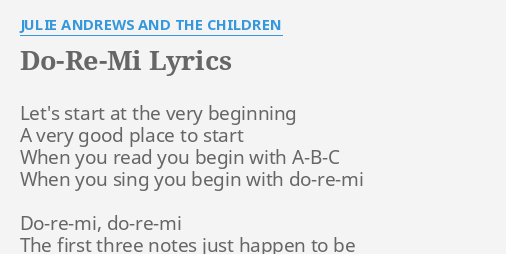 Julie Andrews Do Re Mi Lyrics