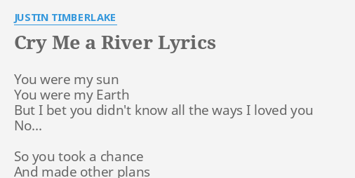 cry me a river justin timberlake lyrics