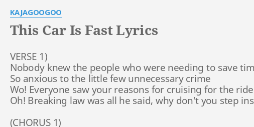 we got a fast car lyrics