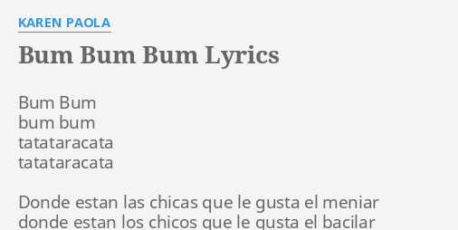 "B** B** B**" LYRICS By KAREN PAOLA: B** B** B** B**...