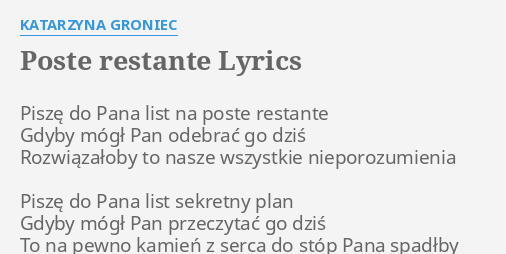 poste-restante-lyrics-by-katarzyna-groniec-pisz-do-pana-list