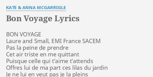 lyrics bon voyage