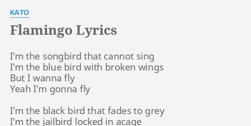 Flamingo Lyrics By Kato I M The Songbird That Blackbird singing in the dead of night. flamingo lyrics by kato i m the