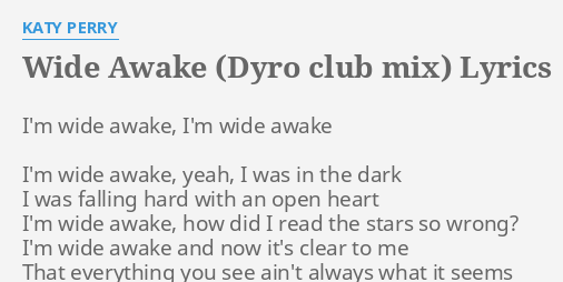 katy perry wide awake lyrics