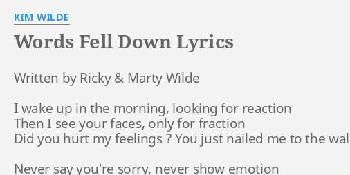 words-fell-down-lyrics-by-kim-wilde-written-by-ricky