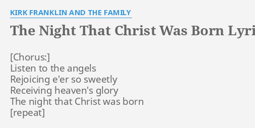 lyrics of the night that christ was born