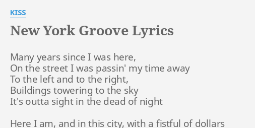 back in new york groove lyrics