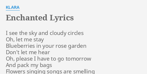 Lyrics enchanted What's the