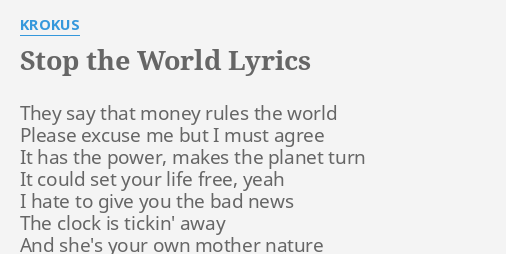 i ll stop the world lyrics