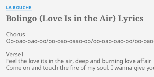 Love Is In The Air Lyrics