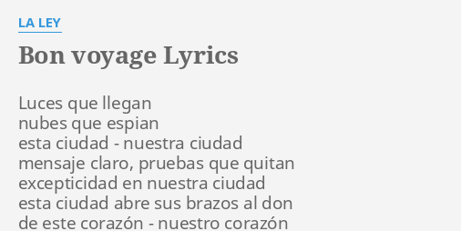 oeh la la bon voyage lyrics