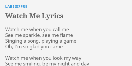 Watch me labi online siffre lyrics