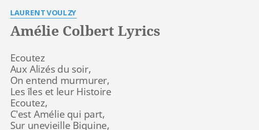 Amélie Colbert — Laurent Voulzy