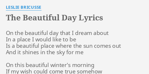 the-beautiful-day-lyrics-by-leslie-bricusse-on-the-beautiful-day