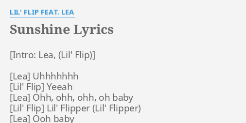 Sunshine - Lil Flip ft. Lea (Lyrics) 