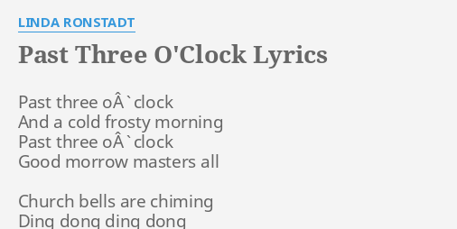 past 3 o clock lyrics