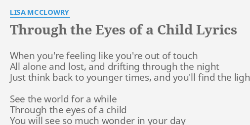 through the eyes of a child lisa mcclowry lyrics