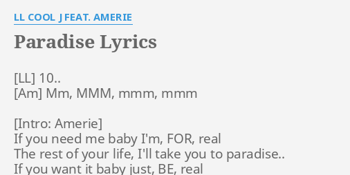 Cool Paradise: Lyrics