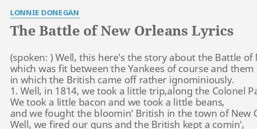 lyrics the battle of new orleans lonnie donegan