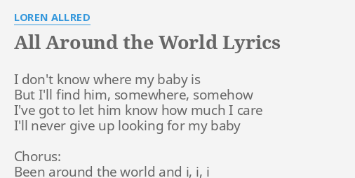 if you want to all around the world lyrics