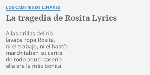 LA TRAGEDIA DE ROSITA