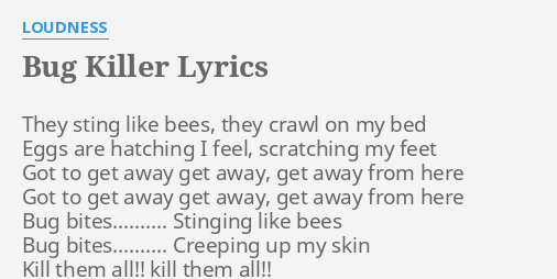 Bug Killer Lyrics By Loudness They Sting Like Bees