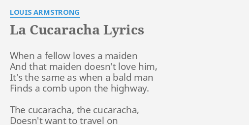 La Cucaracha (English)  Kids Sing-Along with Lyrics [SONG] 