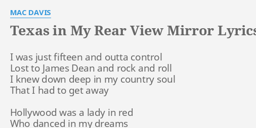 mac davis texas in my rear view mirror lyrics