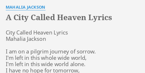 i dream of a city called heaven lyrics