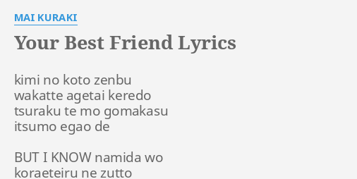 your best friend lyrics kiana