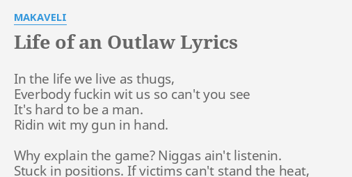 life of an outlaw lyrics