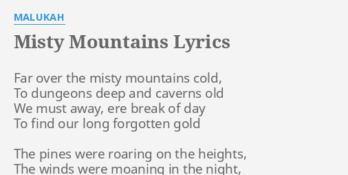 Far Over Misty Mountains Cold Lyrics