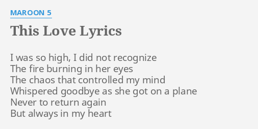this love maroon 5 lyrics