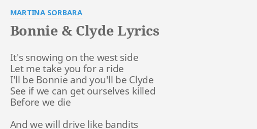 Bonnie and clyde lyrics