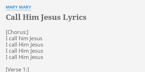 i call him jesus lyrics and chords