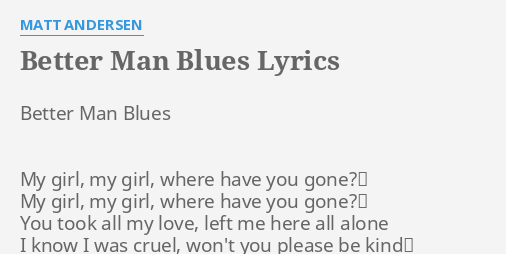 Better man lyrics