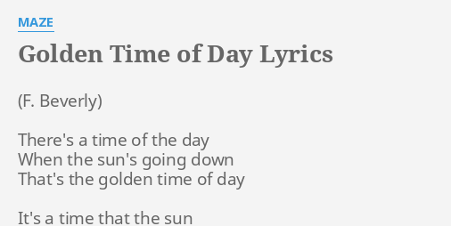 golden time of day lyrics