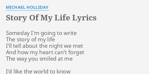 story of my life michael holliday lyrics