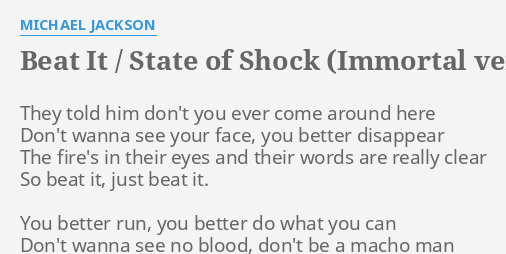 michael jackson beat it state of shock lyrics