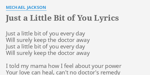 just a little bit of my life for you lyrics