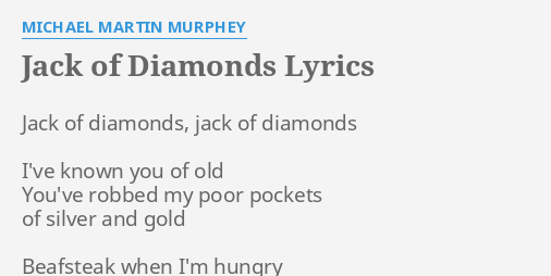 song with lyrics jack of diamonds