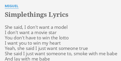 miguel simple things lyrics