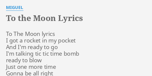 I Got A Rocket In My Pocket Lyrics