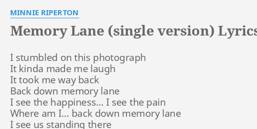 memory-lane-single-version-lyrics-by-minnie-riperton-i-stumbled-on