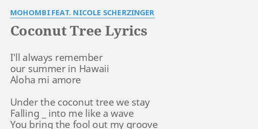 coconut tree songs lyrics