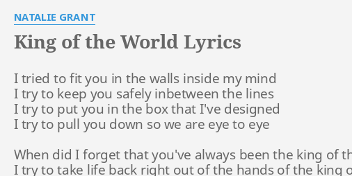 king of this world lyrics